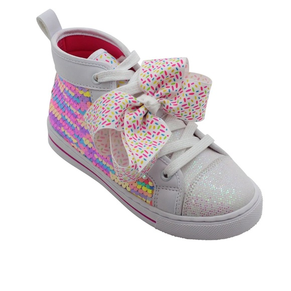 Jojo Siwa White Glitter High Top Sneakers - Picture 1 of 6
